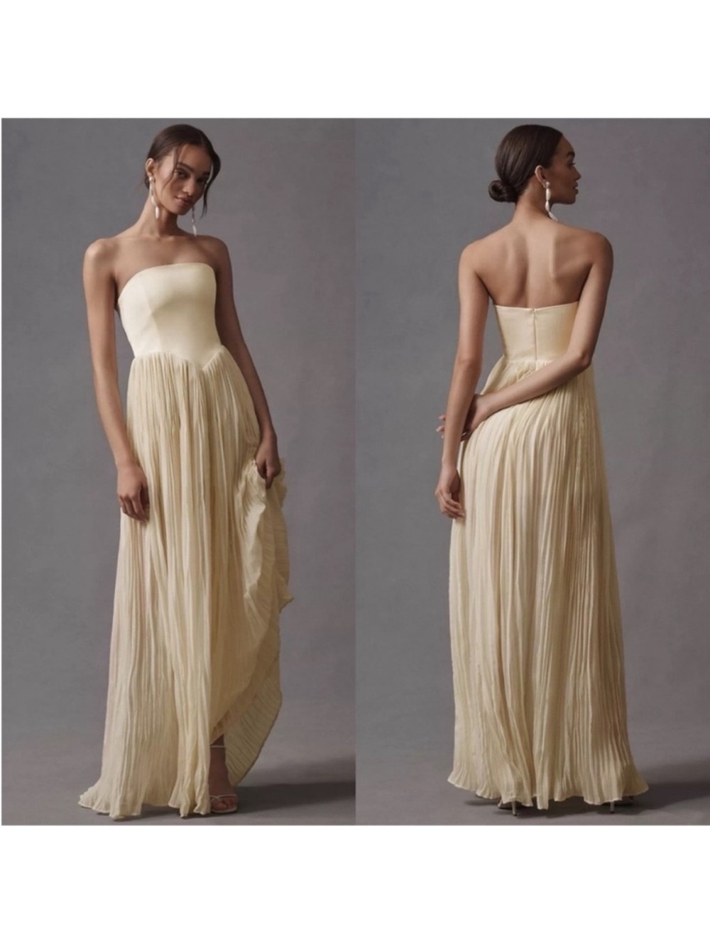 Anthropologie Delfi Lourdes Corset Dress Bridal Buttercream